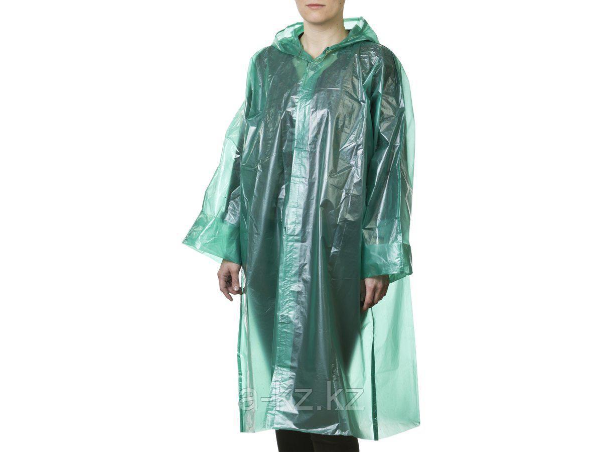 Плащ - дождевик STAYER 11610, MASTER, материал - полиэтилен, универсальный размер, зеленый цвет