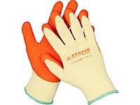 Перчатки STAYER EXPERT&nbsp; рабочие с рельефным латексным покрытием, 10 класс, S-M, 11407-S