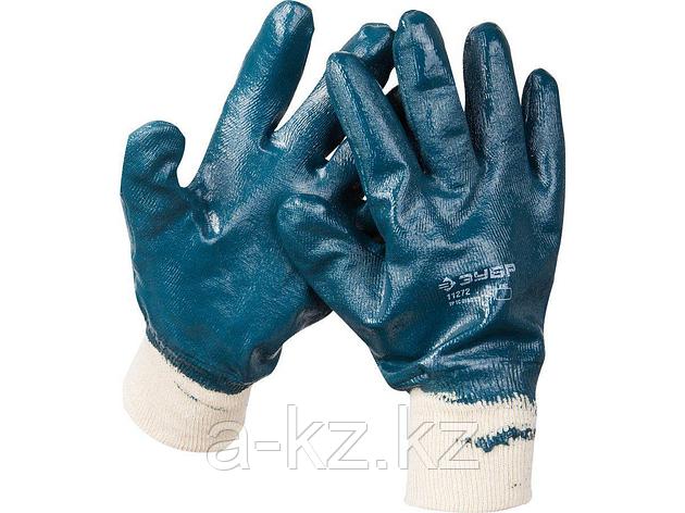 Перчатки ЗУБР МАСТЕР рабочие с манжетой, с полным нитриловым покрытием, размер L (9), 11272-L, фото 2