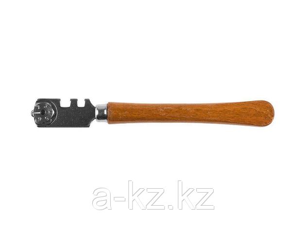 Стеклорез KRAFTOOL роликовый, 6 режущих элементов, с деревянной ручкой, 3367_z01, фото 2