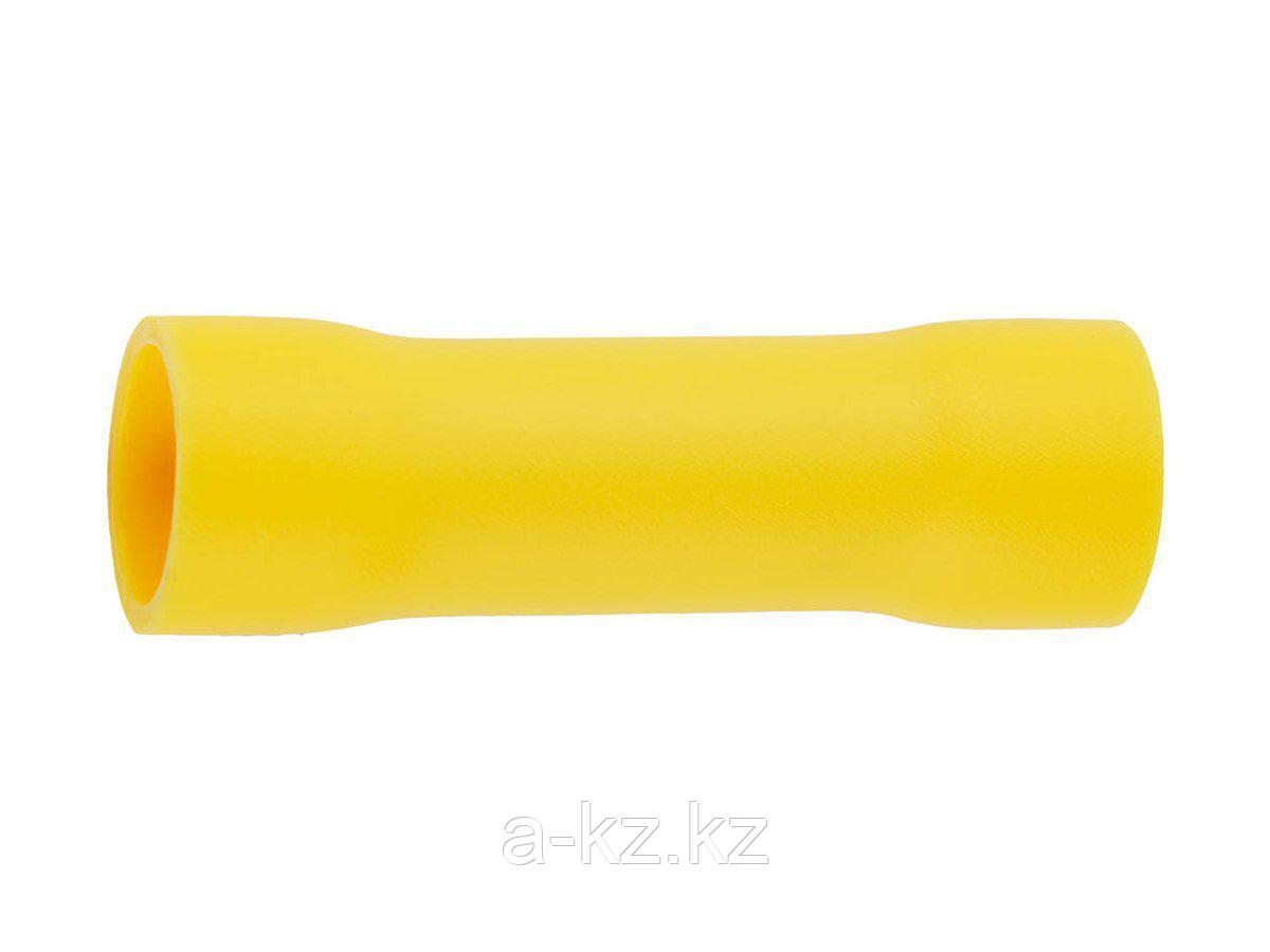 Гильза СВЕТОЗАР соединительная, изолированная, желтая, сечение кабеля 4-6мм2, 48А, 10шт, 49450-60
