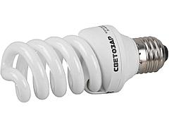Энергосберегающая лампа, СВЕТОЗАР, КОМПАКТ спираль,цоколь E27(стандарт),Т2,яркий белый свет(4000