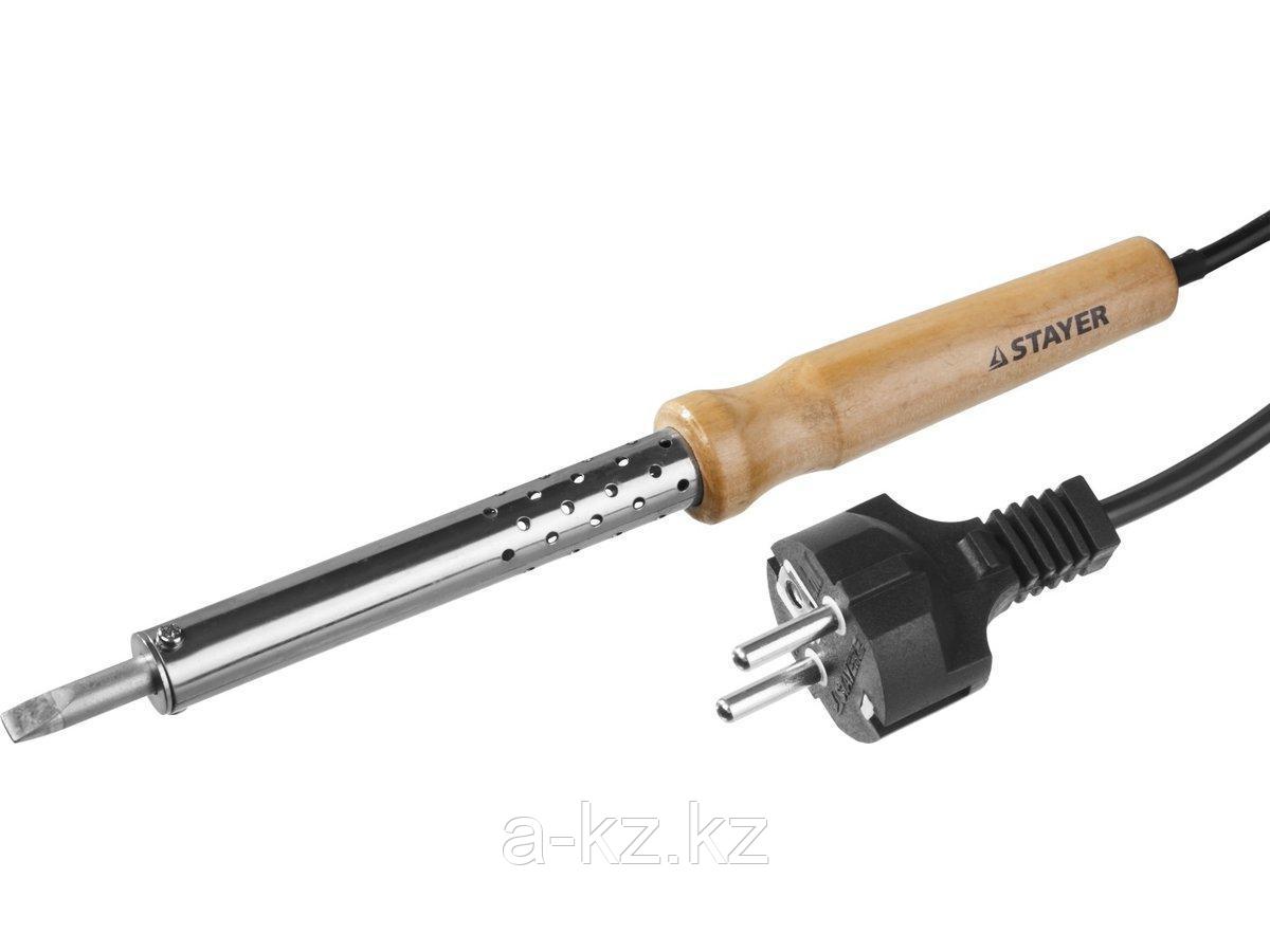 Паяльник электрический STAYER 55310-100, MASTER с деревянной рукояткой и долговечным жалом, 100 Вт, клин