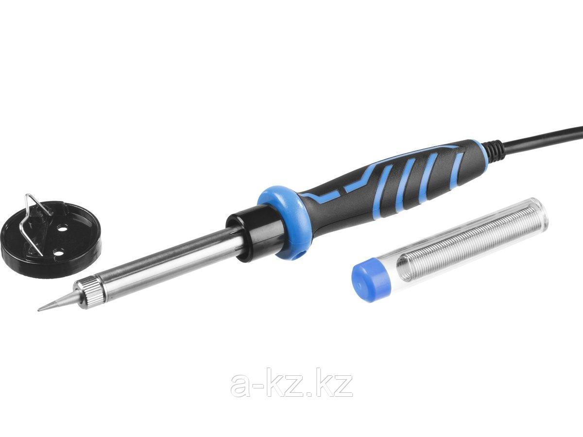 Паяльник электрический ЗУБР 55402-60_z01, ПРОФЕССИОНАЛ, с двухкомпонентной рукояткой и защитным колпачком в