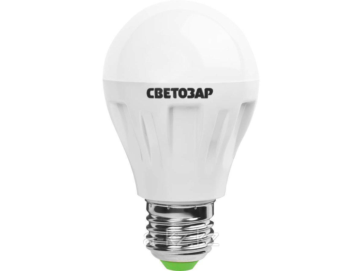 Лампа светодиодная, СВЕТОЗАР, LED technology, цоколь E27(стандарт), яркий белый свет (4000К), 220В, 6Вт (50),