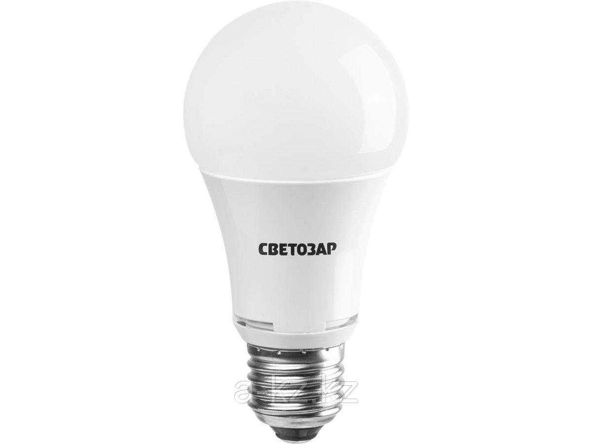 Лампа светодиодная, СВЕТОЗАР, LED technology, цоколь E27(стандарт), теплый белый свет (2700К), 220В, 10Вт - фото 1 - id-p55053530