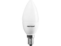 Лампа светодиодная, СВЕТОЗАР, LED technology, цоколь Е14(миньон), яркий белый свет (4000К), 220В, 3Вт (25),
