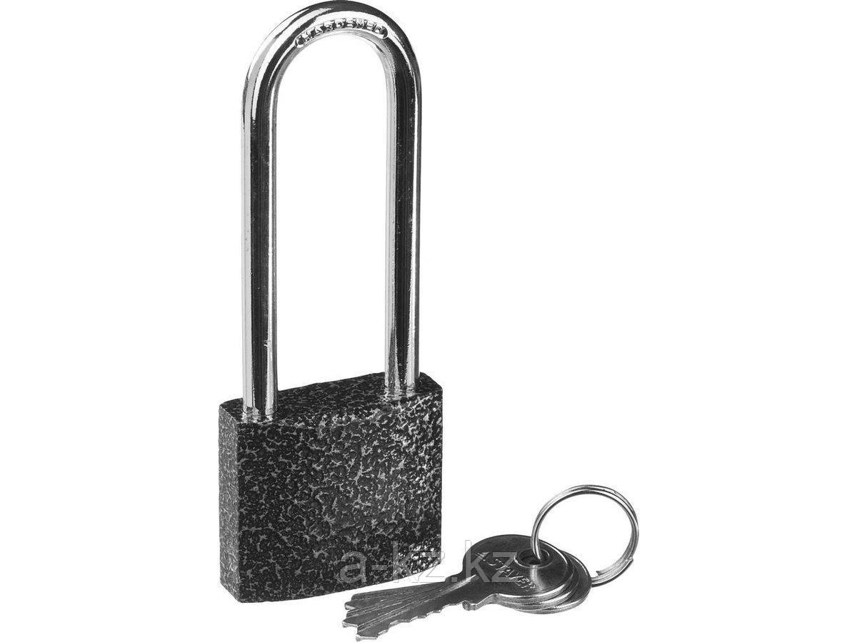 Замок навесной STAYER 37160-38-1, STANDART, металлический корпус, удлиненная закаленная дужка, 38 мм