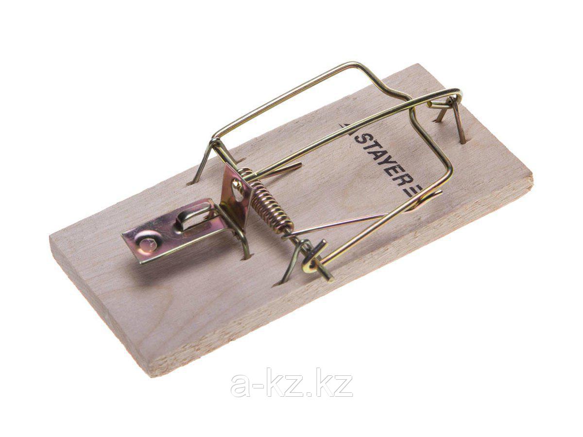 Мышеловка STAYER STANDARD, деревянное основание, малая, 40501-S