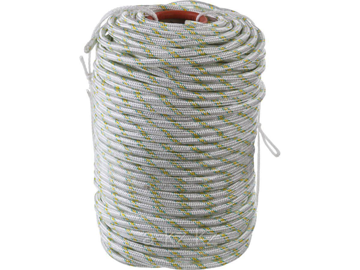 Фал плетёный капроновый СИБИН 50220-12, 24-прядный с капроновым сердечником, диаметр 12 мм, бухта 100 м, 2200 - фото 1 - id-p55054008