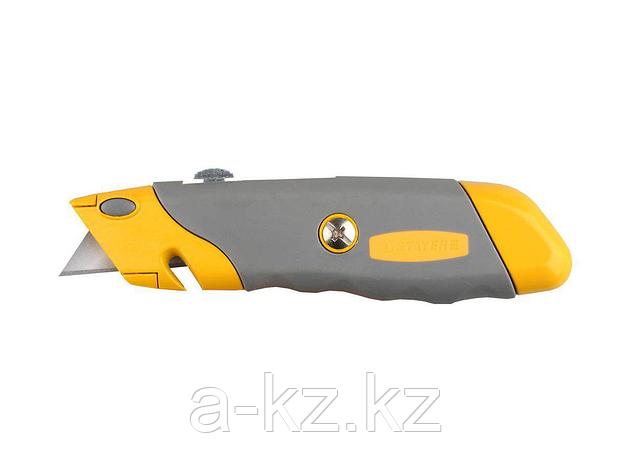 Нож строительный STAYER 09233, PROFI, металлический корпус, с выдвижным трапециевидным лезвием, 5 запасных, фото 2