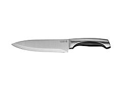 Нож LEGIONER FERRATA шеф-повара, рукоятка с металлическими вставками, лезвие из нержавеющей стали, 200мм,