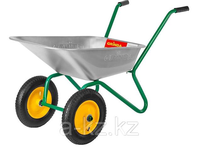 Тачка садовая строительная двухколесная GRINDA 422400_z01, 80 л, грузоподъемность 120 кг, фото 2