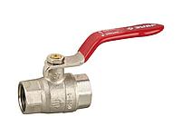 Кран ЗУБР шаровой 5/4 полнопроходной мама-мама, ручка, никелированная латунь, 51350-N-5/4