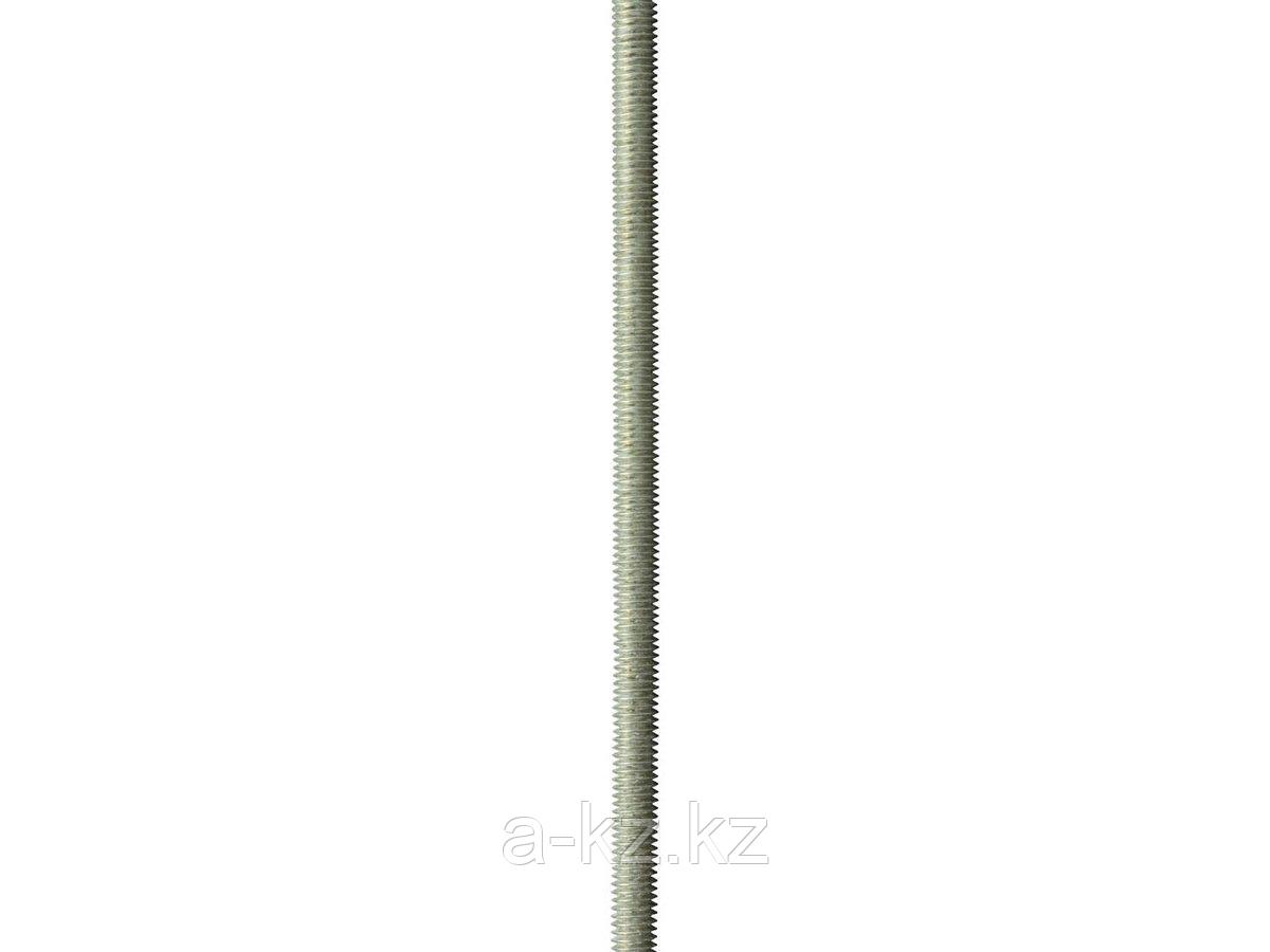 Шпилька ЗУБР резьбовая DIN 975, класс прочности 4.8, оцинкованная, М12x1000, ТФ0, 1 шт., 4-303350-12-1000