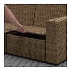 Диван 2-местный садовый СОЛЛЕРОН коричневый ИКЕА, IKEA, фото 2