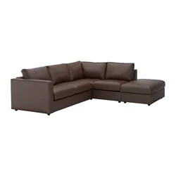 ВИМЛЕ 4-местный угловой диван, с открытым торцом, Фарста темно-коричневый ИКЕА, IKEA 