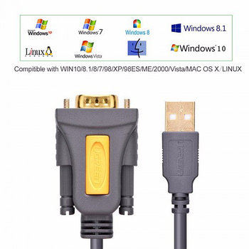 Конвертер USB(m) на COM(f) RS232, 2m CR104 (20222) UGREEN
