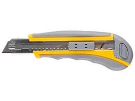 Нож серо-желтый, автостоп, допфиксатор Stayer Master 09142 (18 мм)