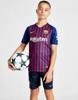 Футбольная форма ФК Барселона 2018-2019 домашняя детская (комплект футболка+шорты)