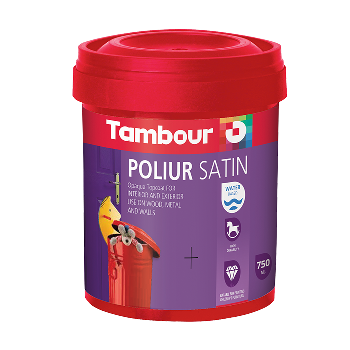 Эмаль Poliur WB Satin (водная основа) 0,75 литра
