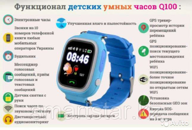 Детские часы GPS Smart Baby Watch Q100 GW200S - фото 2 - id-p55112369