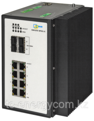 Управляемый промышленный POE коммутатор уровня 2 SNR-S212i-8POE-DC