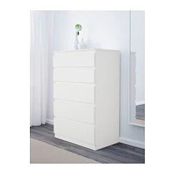 Комод с 5 ящиками СКОНЕВИК белый ИКЕА, IKEA, фото 2