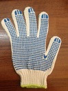 Перчатки вязаные х/б 7 кл, четырехнитка, напульсник 5 см с ПВХ нанесением