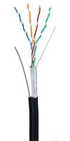 Кабель FTP 4 пары Кат.5е медный внешний, PE до -40C, с тросом, черный, 305м