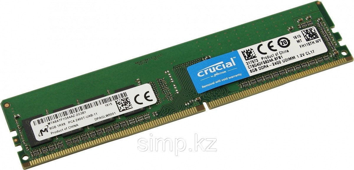 Оперативная память Crucial 8GB DDR4-2400 UDIMM