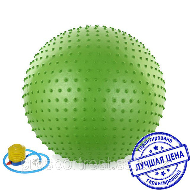 Фитбол, мяч для фитнеса массажный с насосом, (d=75см) 