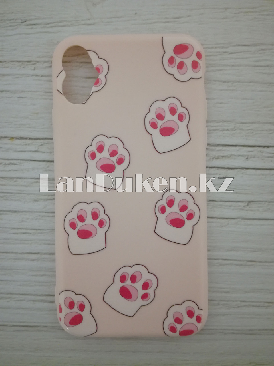 Чехол для смартфона гелевый IPHONE X розовый кошачьи лапки - фото 1 - id-p54784169