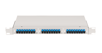 Оптический кросс 1U укомплектованный на 24 порта LC/UPC