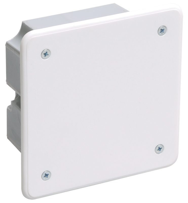 Коробка КМ41001 распаячная для твердых стен 92x92x45 (с саморезами, с крышкой) - фото 1 - id-p55205967
