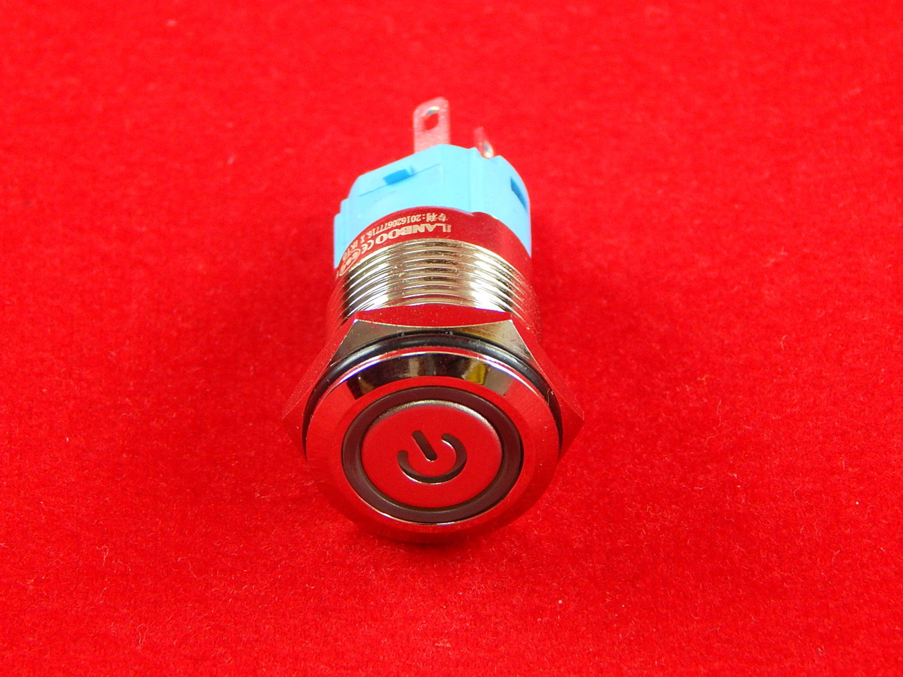 Кнопка металлическая 16мм, с подсветкой - фото 1 - id-p55214902