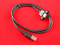 USB-A (ана) - USB-A (еркек) бекіткіштері бар кабель, қара, 100 см