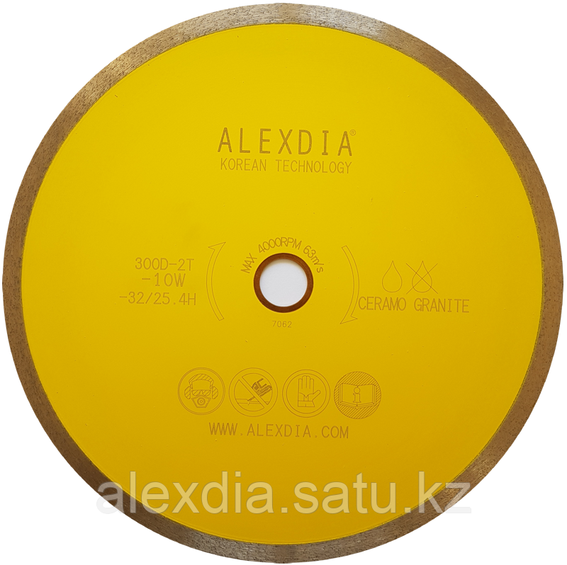 Сплошной алмазный диск по керамограниту 300 мм. ALEXDIA