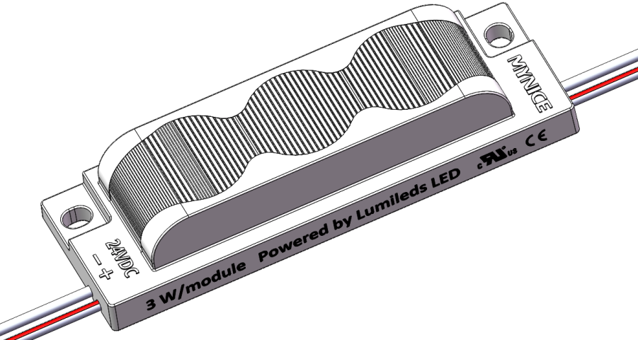 Трехточечный (3030) для торцевой подсветки с алюминиевым теплоотводом 3W (IP68) Белый - фото 2 - id-p55237332