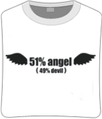 Футболка unisex с принтом «51%angel49%devil», фото 1