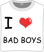 Футболка unisex с принтом «I love bad boys», фото 1