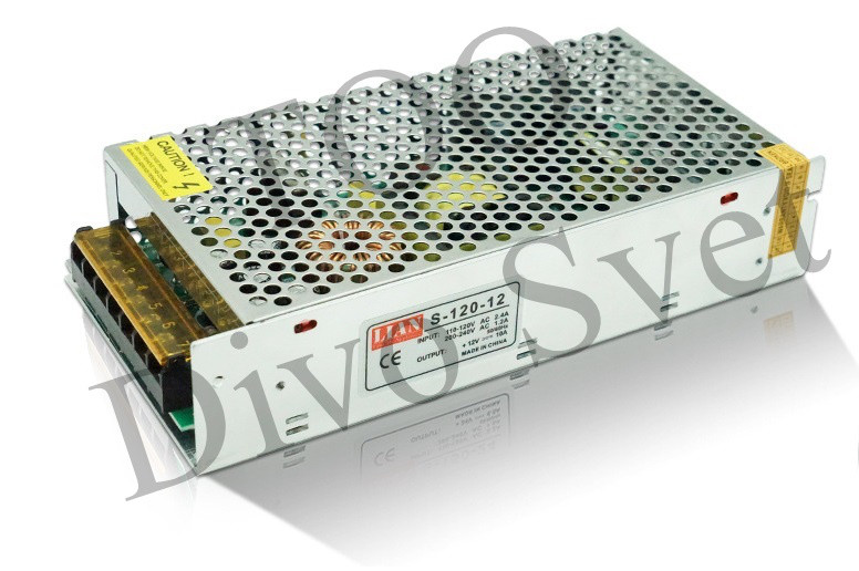 Блок питания 12V 10A 120W, открытый. Трансформатор 220В-12В, 120 Ватт. Блоки питания импульсные 12 вольт.