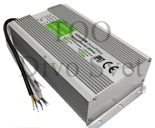 Блок питания 12V 21A 250W IP67, закрытый влагозащищенный. Трансформатор 220В-12В, 250 Ватт. Power supply 12v