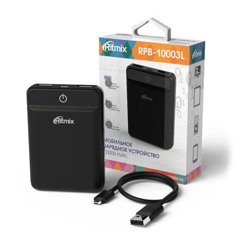 Аккумулятор внешний Powerbank RITMIX RPB-10003L {10000 мАч} (Дымчато-синий) - фото 2 - id-p55258854