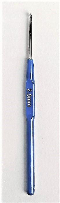 Крючок для вязания с пластиковой ручкой  d-2.5,  13 см