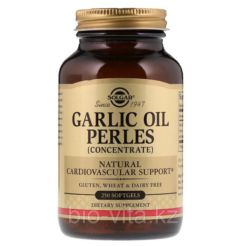 Чесночное масло  (Garlic oil) 1500 мг. 250 капсул. Solgar