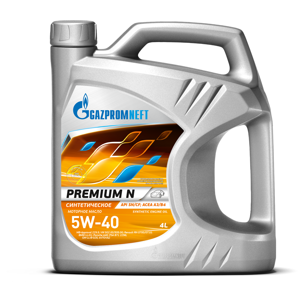 Синтетическое масло Газпром Premium N 5W-40 4л.