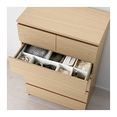 Комод с 6 ящиками МАЛЬМ дубовый шпон, беленый ИКЕА, IKEA, фото 3