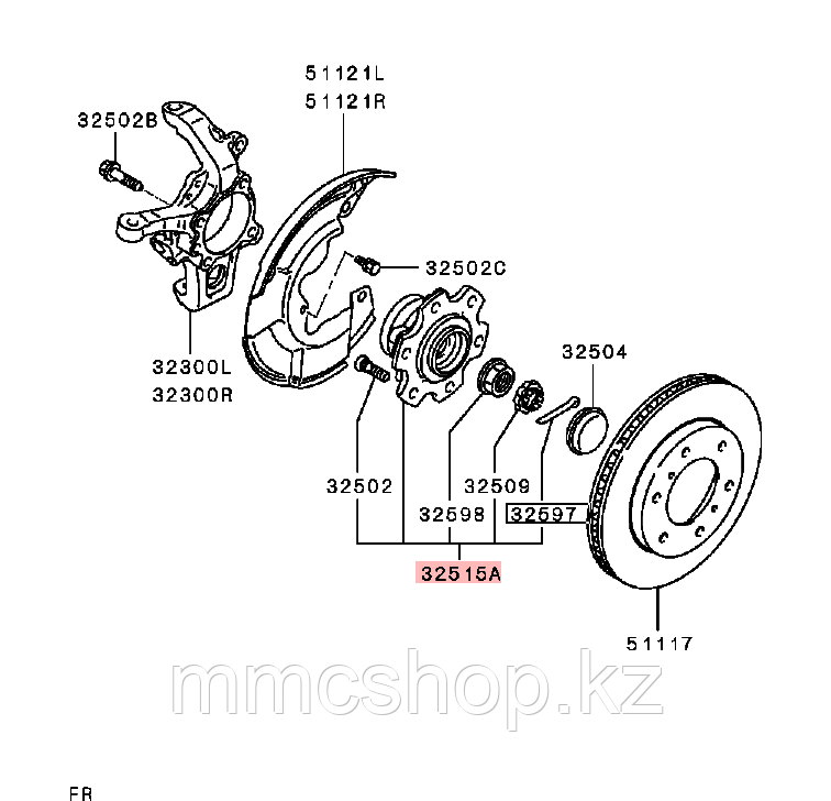 Mitsubishi ступица передняя в сборе mn103586 3880a024 - фото 2 - id-p54854964