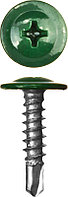 Саморезы ПШМ-С со сверлом для листового металла, 19 х 4.2 мм, 450 шт, RAL-6005 зеленый насыщенный, ЗУБР